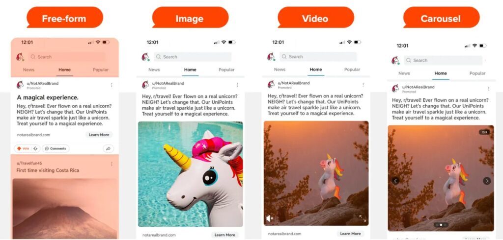 Reddit Ad Types